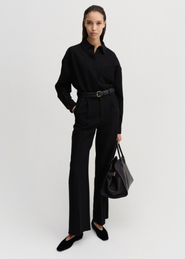 Almada Label SS26 - Finn Crepe Shirt - black