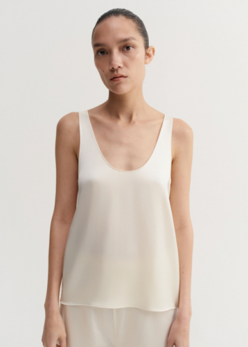 Almada label SS26 - Romy Satin Top - vanilla
