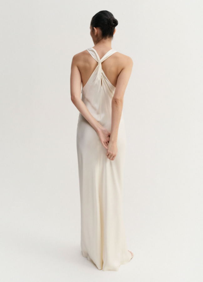 Almada Label SS26 - Zila Satin Dress - vanilla