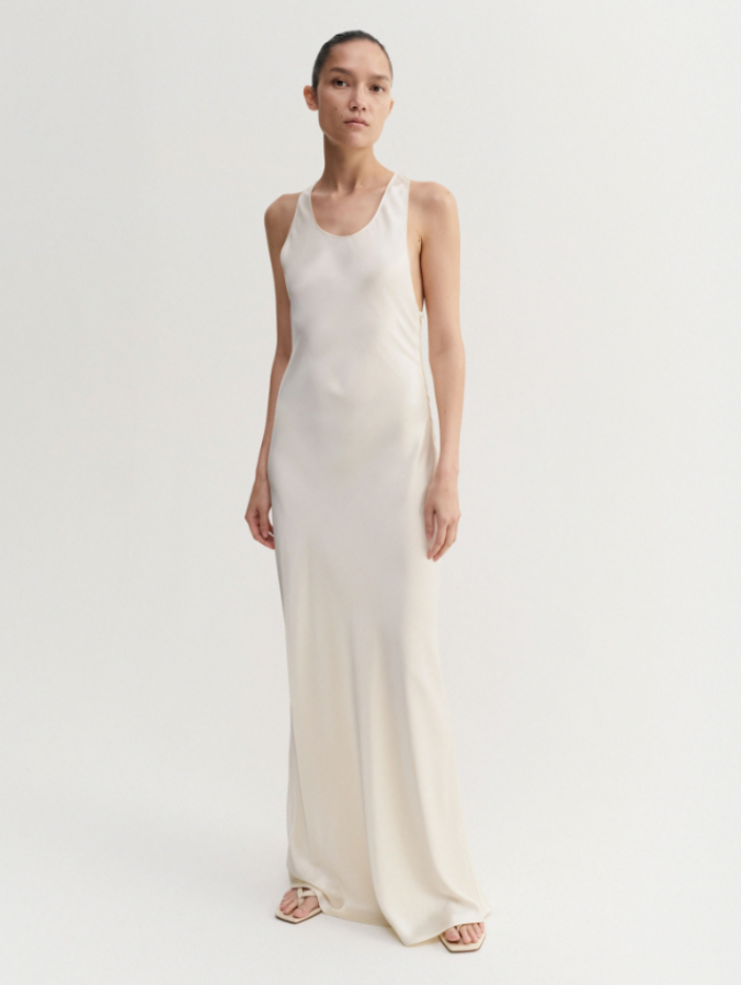 Almada Label SS26 - Zila Satin Dress - vanilla