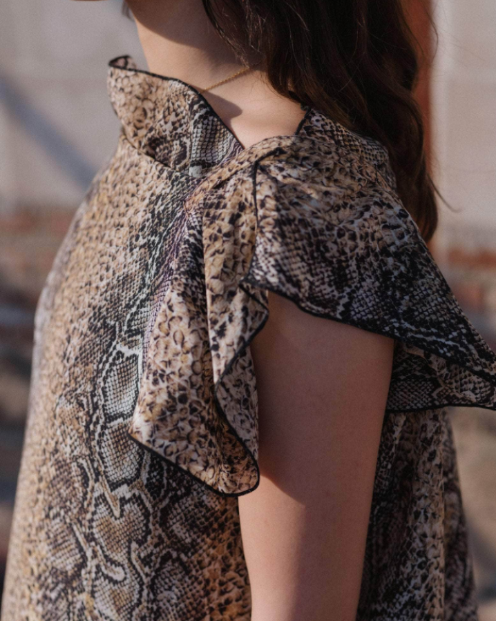 Baserange AW25 - Rema Dress - Silk Crepe - Snake