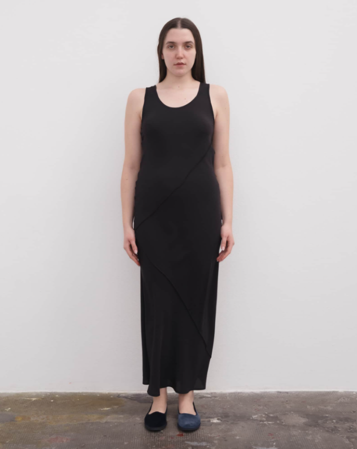 Baserange AW26 - Lava Dress - Silk Crepe - Black