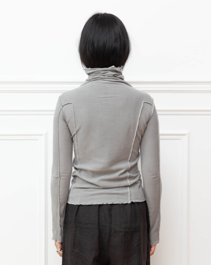 Baserange AW26 - Omato Turtleneck - Organic Cotton Rib - Elie grey Baserange AW26 - Omato Turtleneck - Organic Cotton Rib - Elie grey