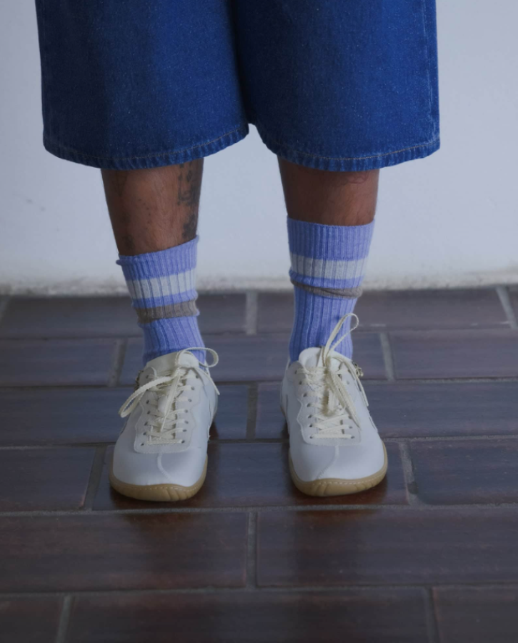 Baserange AW26 - Race Overankle Socks - Blue melange