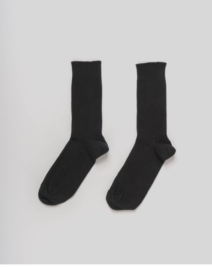 Baserange AW26 - Rib Overankle Socks - Black