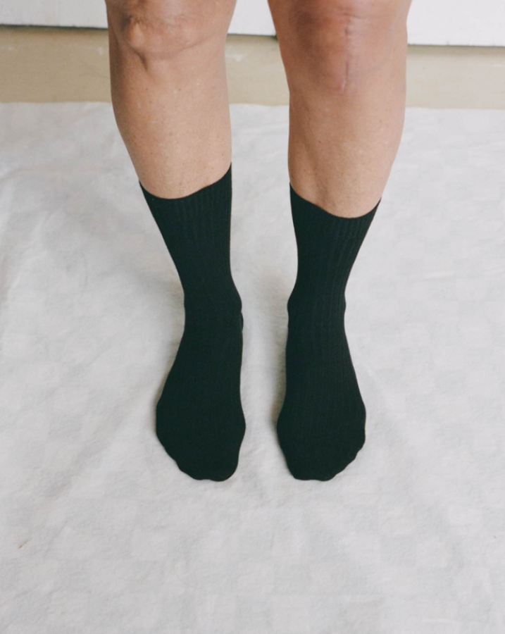 Baserange AW26 - Rib Overankle Socks - Black