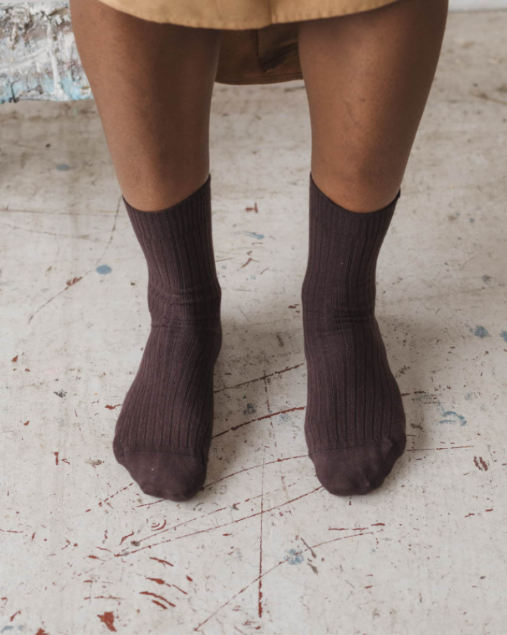 Baserange AW26 - Rib Overankle Socks - Tactile