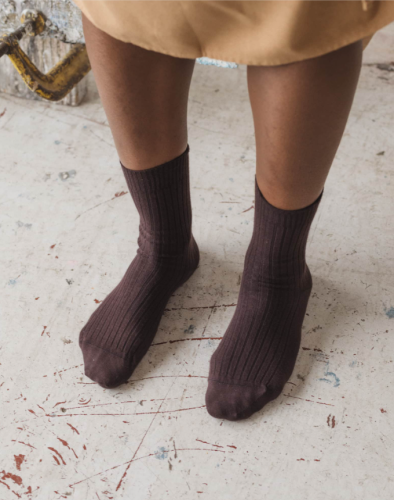 Baserange AW26 - Rib Overankle Socks - Tactile