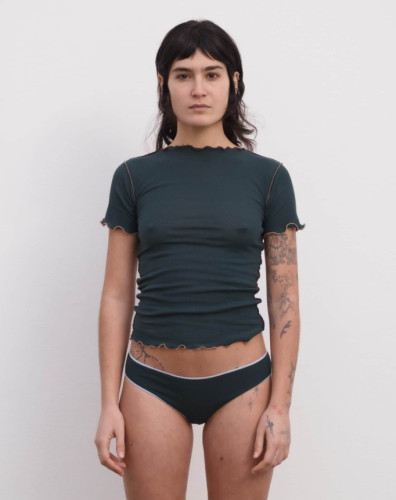 Baserange AW26 - Vein Tee Shirt - Hirsu green