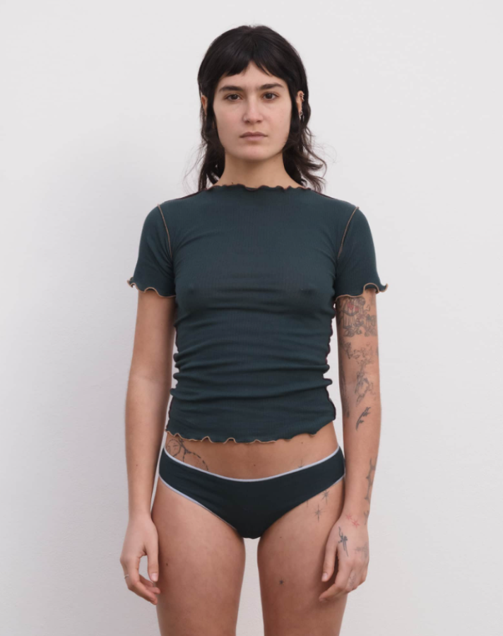 Baserange AW26 - Vein Tee Shirt - Hirsu green