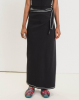 Baserange PF25 - Brig Skirt - Ribbed Organic Cotton Jersey - Black