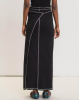 Baserange PF25 - Brig Skirt - Ribbed Organic Cotton Jersey - Black