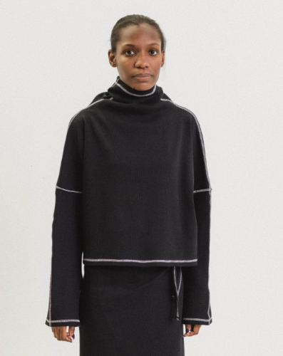 Baserange PF25 - Camer Turtleneck - Organic Cotton Rib - Black