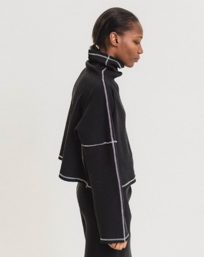 Baserange PF25 - Camer Turtleneck - Organic Cotton Rib - Black