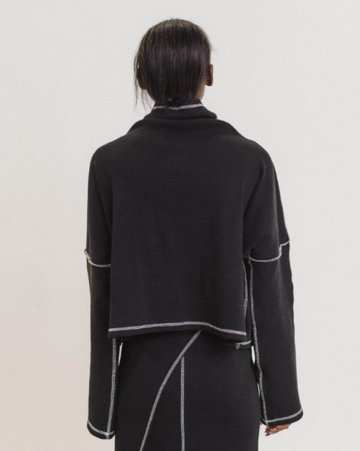 Baserange PF25 - Camer Turtleneck - Organic Cotton Rib - Black