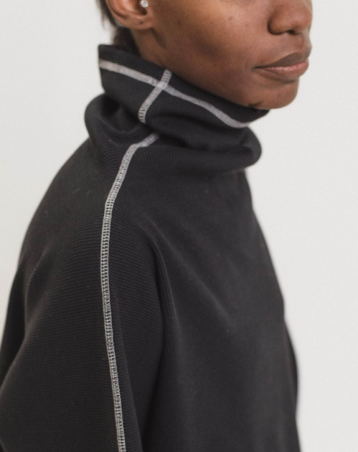 Baserange PF25 - Camer Turtleneck - Organic Cotton Rib - Black