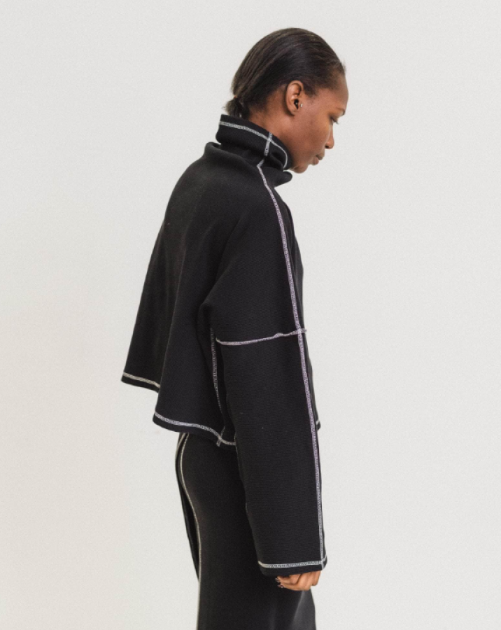 Baserange PF25 - Camer Turtleneck - Organic Cotton Rib - Black