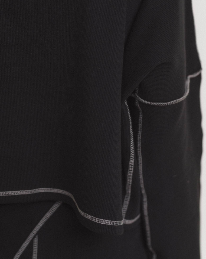 Baserange PF25 - Camer Turtleneck - Organic Cotton Rib - Black