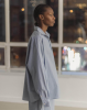 Baserange PF25 - Claude Shirt - Organic Cotton Poplin - Blue strip