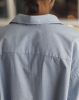 Baserange PF25 - Claude Shirt - Organic Cotton Poplin - Blue strip