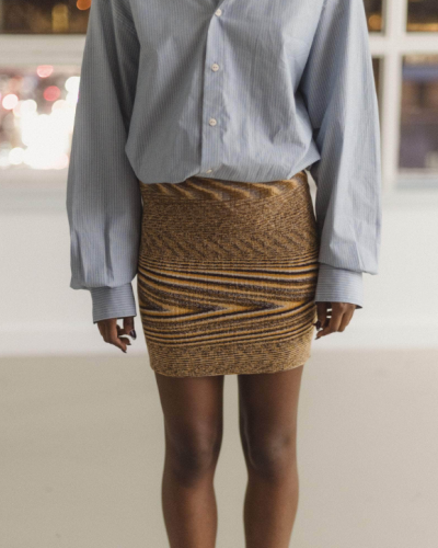 Baserange PF25 - Flute Skirt - Viscose knit - Brown melange
