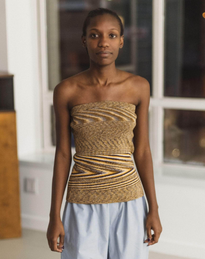 Baserange PF25 - Flute Skirt - Viscose knit - Brown melange