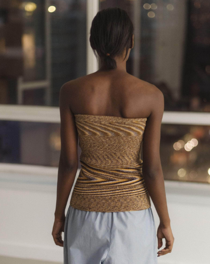 Baserange PF25 - Flute Skirt - Viscose knit - Brown melange