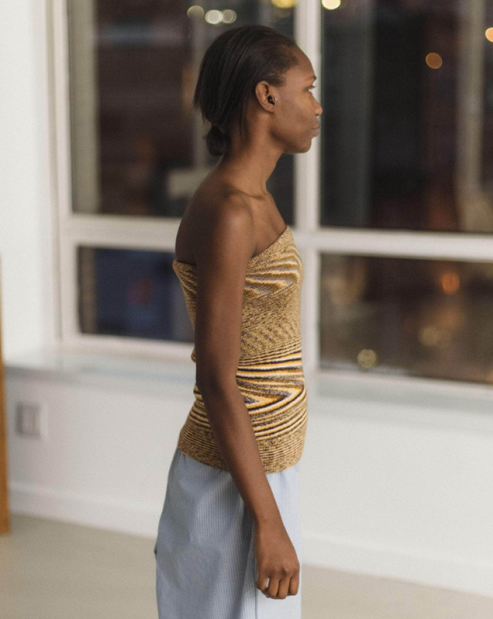 Baserange PF25 - Flute Skirt - Viscose knit - Brown melange