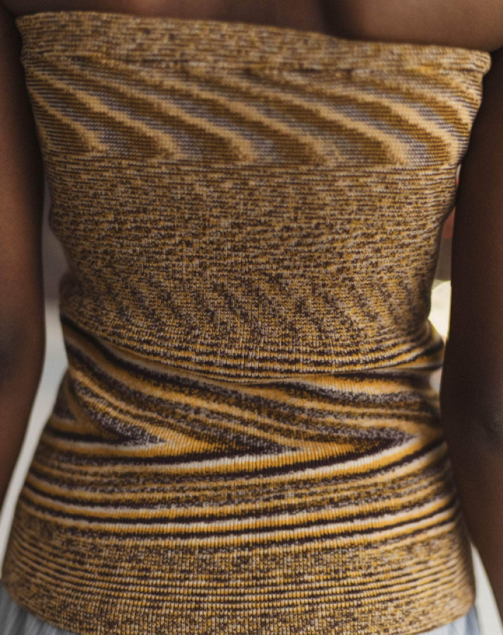 Baserange PF25 - Flute Skirt - Viscose knit - Brown melange