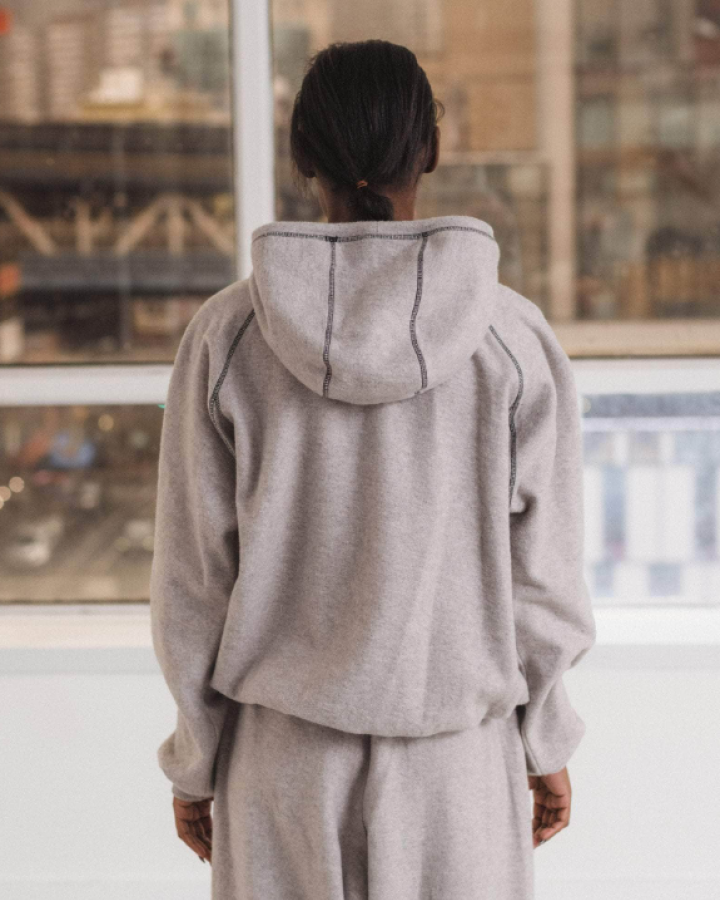 Baserange PF25 - Fold Hoodie - Recycled Cotton - Grey Melange