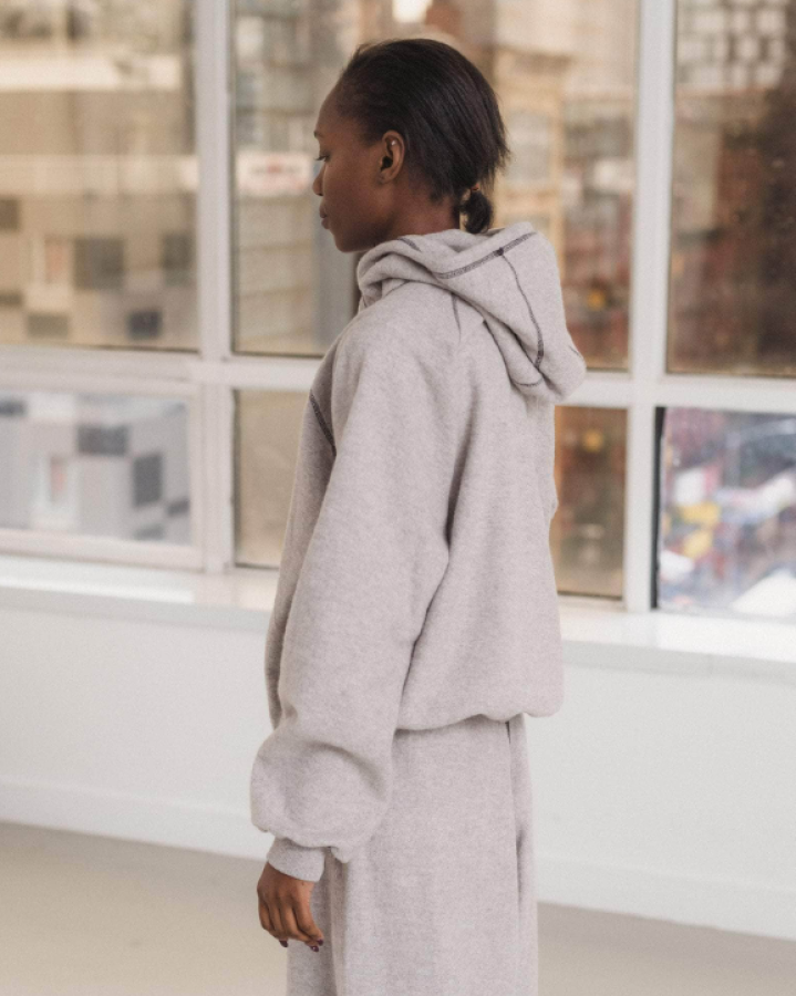Baserange PF25 - Fold Hoodie - Recycled Cotton - Grey Melange