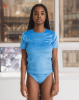 Baserange PF25 - Omo Tee Shirt - Ecovero Velour - Zinn blue