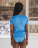 Baserange PF25 - Omo Tee Shirt - Ecovero Velour - Zinn blue