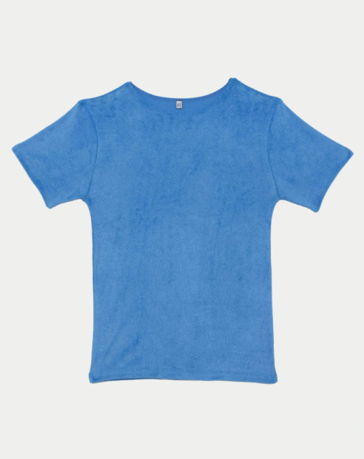 Baserange PF25 - Omo Tee Shirt - Ecovero Velour - Zinn blue