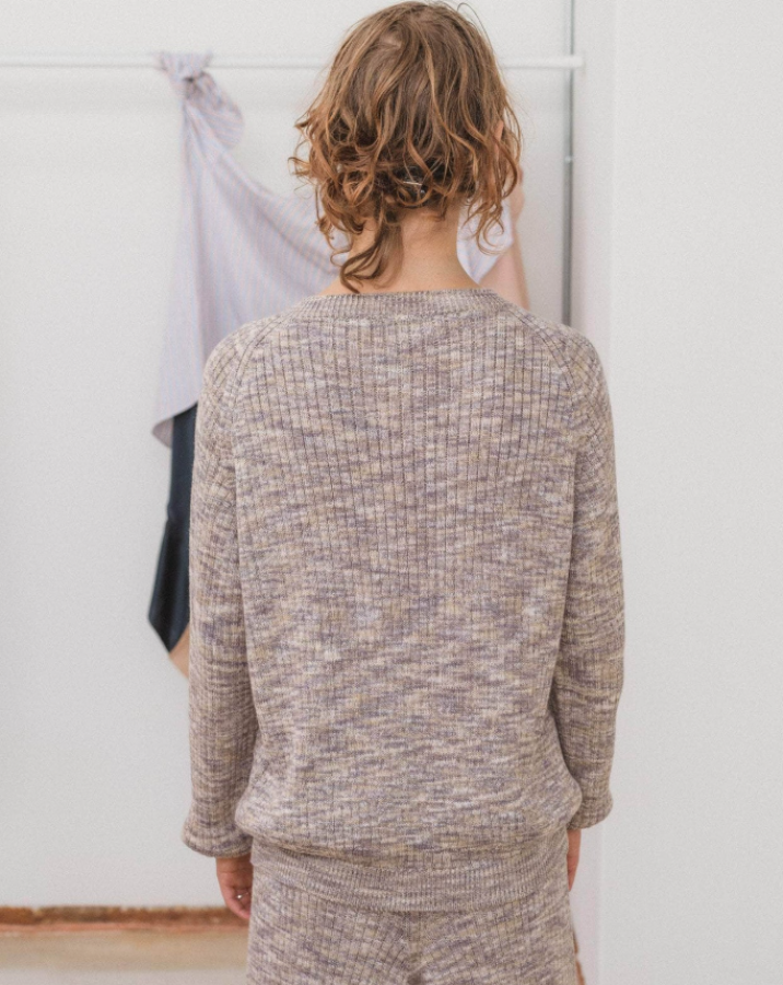 Baserange SS25 - Soar cardigan - Grey melange