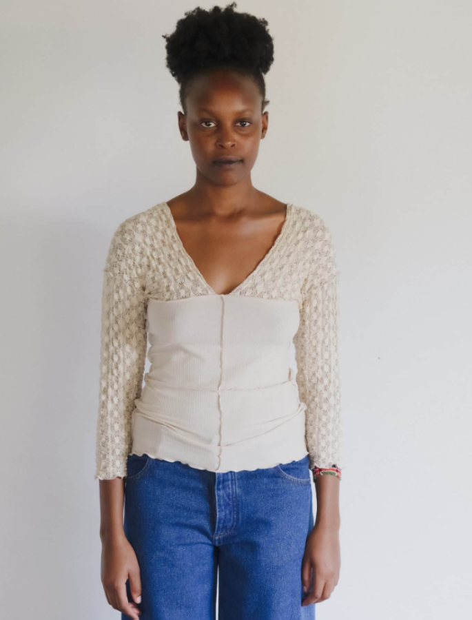 Baserange SS26 - Nehru long sleeve tee - Dylan baige