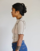 Baserange SS26 - Omato 3/4 Tee Shirt - Fine Organic Cotton Rib - Dylan beige