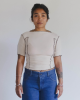 Baserange SS26 - Omato 3/4 Tee Shirt - Fine Organic Cotton Rib - Dylan beige