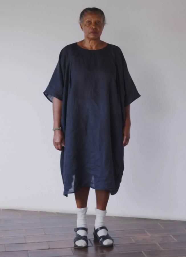 Baserange SS26 - Ori Dress - Fine Linen - Gerard navy