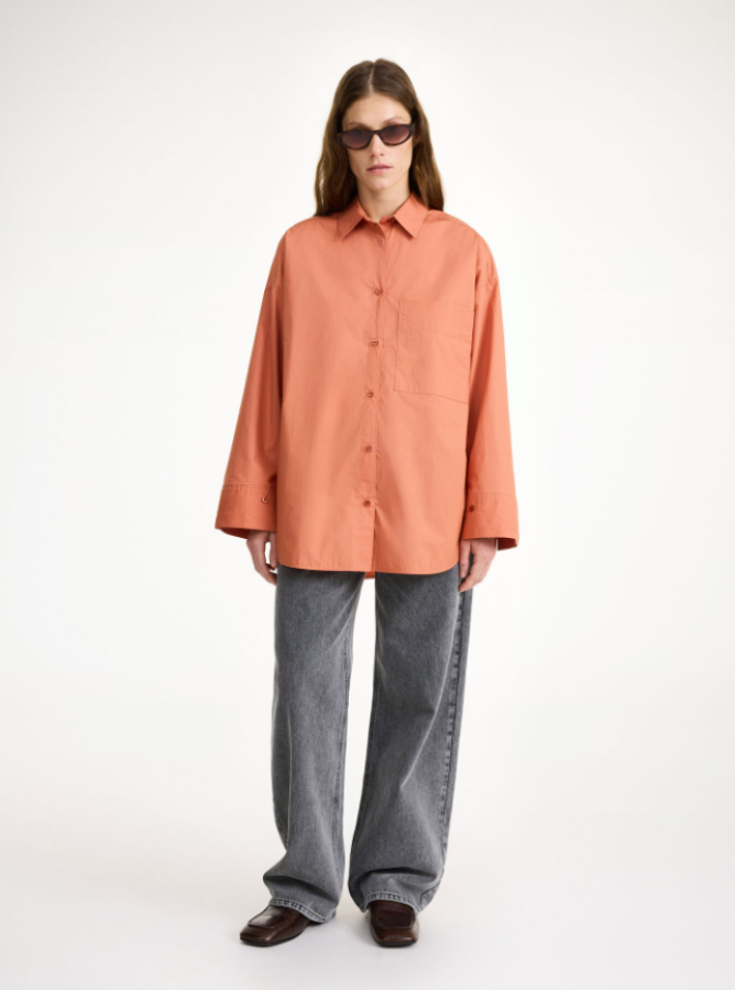 By Malene Birger AW24 - Derris cotton shirt - Dark cherry plum