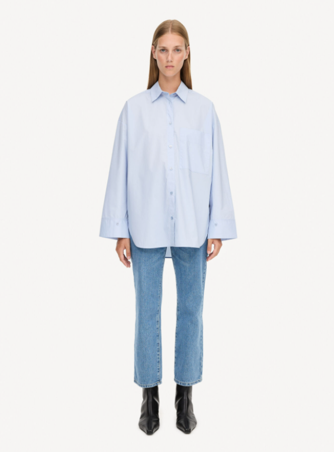 By Malene Birger AW24 - Derris cotton shirt - Periwinkle Blue