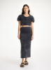 By Malene Birger AW24 - Estille midi skirt - JET GREY