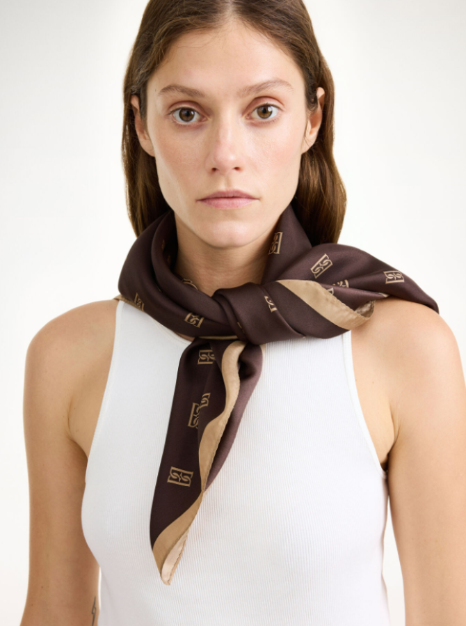 By Malene Birger AW24 - Monnas silk scarf - Shale