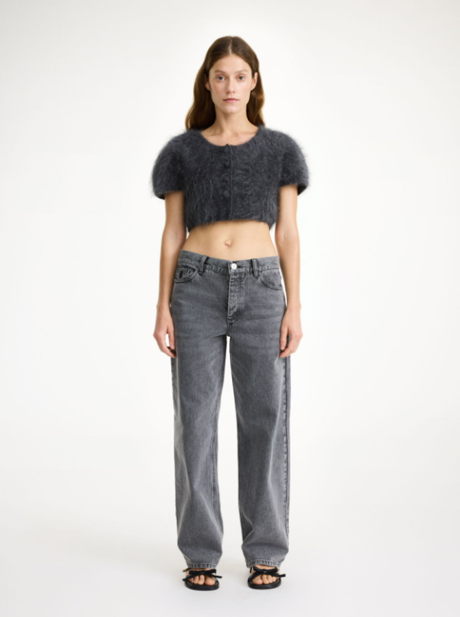 By Malene Birger AW24 - Zhara top - JET GREY