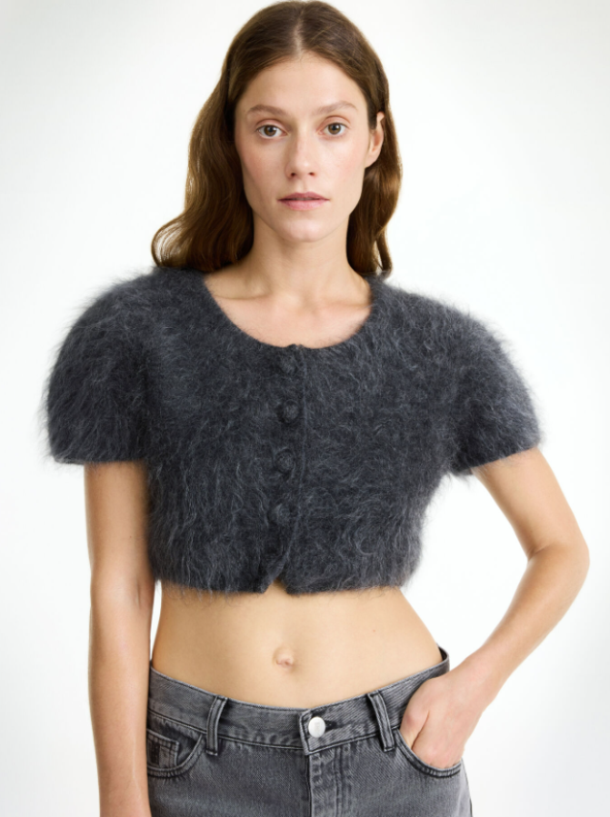 By Malene Birger AW24 - Zhara top - JET GREY