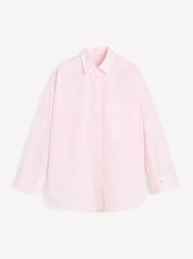 By Malene Birger AW25 - Derris organic cotton shirt - Chalk Pink Stripe