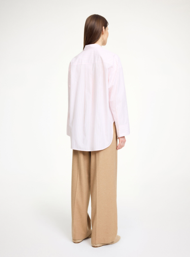 By Malene Birger AW25 - Derris organic cotton shirt - Chalk Pink Stripe