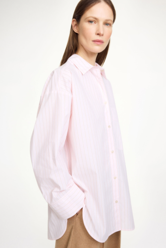 By Malene Birger AW25 - Derris organic cotton shirt - Chalk Pink Stripe