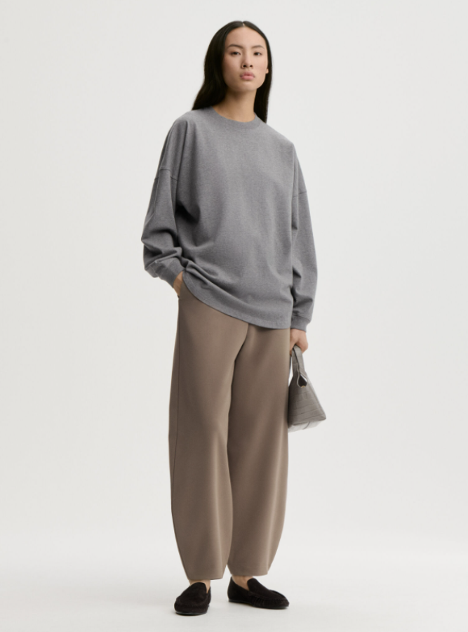 By Malene Birger AW26 - Carala organic cotton sweatshirt - Grey Melange By Malene Birger AW26 - Carala organic cotton sweatshirt - Grey Melange
