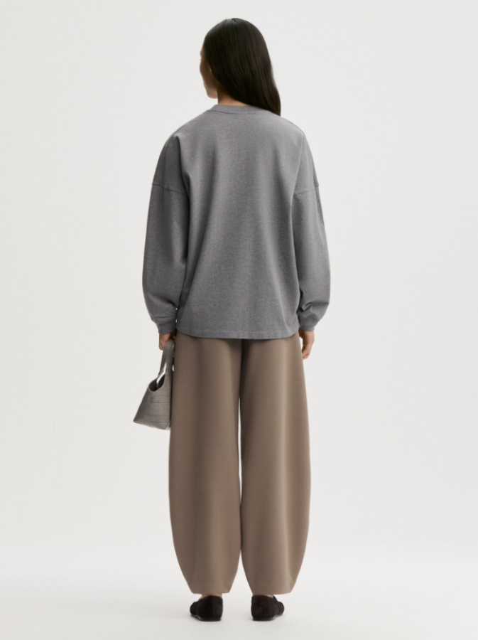 By Malene Birger AW26 - Carala organic cotton sweatshirt - Grey Melange By Malene Birger AW26 - Carala organic cotton sweatshirt - Grey Melange